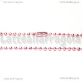 Collana in metallo rosa con catenina pallini 2mm 700mm