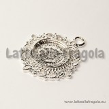 Base tonda in metallo Silver Plated per cammei da 15mm