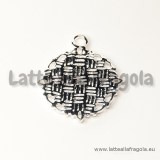Base tonda in metallo Silver Plated per cammei da 15mm