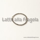 Anello chiuso in metallo argento antico 18mm