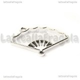 Ciondolo Cornice Ventaglio in metallo silver plated 24x38.5mm