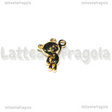 Charm Orsetto 3D in metallo gold plated 14.5x11.5x4mm