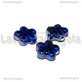 3 Fiori in Ceramica Blu foro passante 12mm