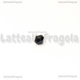 25 Biconi in vetro Nero AB 4x4mm