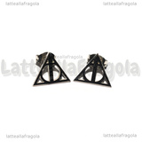 Orecchini a Perno Doni della Morte Saga Harry Potter in Acciaio Inox 11x10mm