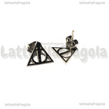 Orecchini a Perno Doni della Morte Saga Harry Potter in Acciaio Inox 11x10mm