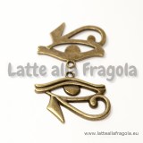 Ciondolo Occhio di Horus in metallo color bronzo 33x26mm
