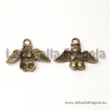 Charm angioletto in metallo color bronzo 26x21mm