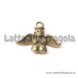 Charm angioletto in metallo color bronzo 26x21mm