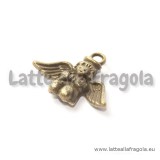 Charm angioletto in metallo color bronzo 26x21mm