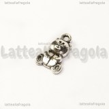 Charm double-face Orsetto in metallo argento antico 16x10mm