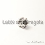 Fiocco di neve foro largo in metallo argento antico 12x10mm