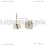 Coppia di Perni a base piatta 6mm Acciaio Inox con gommini