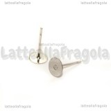 Coppia di Perni a base piatta 6mm Acciaio Inox con gommini
