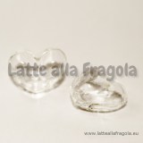 Ampolla Cuore in vetro 25x21mm con fori passanti