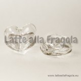 Ampolla Cuore in vetro 25x21mm con fori passanti