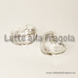 Ampolla Cuore in vetro 25x21mm con fori passanti