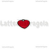 Ciondolo Cuore in Acciaio Inox smaltato Rosso 10x19mm