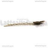 Forcina per capelli in metallo color bronzo con base cammeo 18x13mm