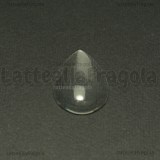 Cabochon in vetro trasparente Goccia effetto lente 25x18mm