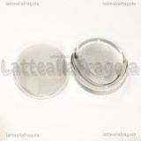 Cabochon in vetro trasparente ovale effetto lente 30x20mm
