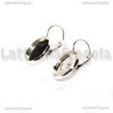 Coppia monachelle chiuse in metallo silver plated con piattello da 16mm