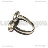 Base anello in Acciaio Inox regolabile con doppia base 8mm