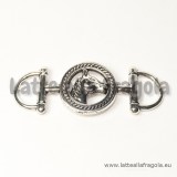 Connettore Cavallo in metallo argento antico 43x17mm