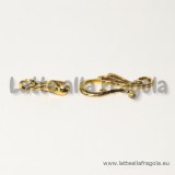 Chiusura Composta in metallo oro antico 25x13mm e 16x8mm