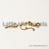 Chiusura Composta in metallo oro antico 25x13mm e 16x8mm