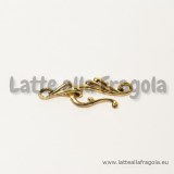 Chiusura Composta in metallo oro antico 25x13mm e 16x8mm