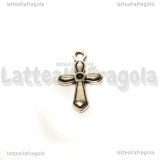 Charm Croce in metallo argento antico 19,5x12mm