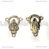 Crociera Madonna per rosari in metallo argentato 20x15mm