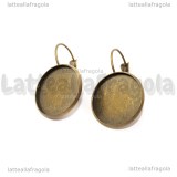 Coppia monachelle chiuse color bronzo con base cammeo 18mm