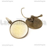 Coppia monachelle chiuse in ottone color bronzo base cammeo 18mm