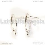 Coppia perni in ottone silver plated base cammeo 18x13mm