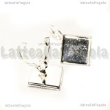 Coppia monachelle chiuse silver plated con base quadrata 15mm