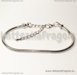 Base bracciale tipo pandora in rame argentato 18cm