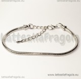 Base bracciale tipo pandora in rame argentato 18cm