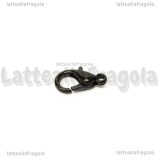 5 Ganci in metallo smaltato nero 12x7mm