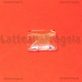 Cabochon in vetro trasparente quadrato effetto lente 15mm