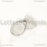 Cabochon in vetro trasparente a goccia effetto lente 18x13mm