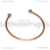 Base Bracciale Rigido in Acciaio Inox Oro Rosa sfere svitabili 60mm