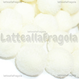 10 Pom pon in poliestere Bianco 15mm