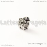 Pecorella foro largo in metallo argento antico 15x12mm