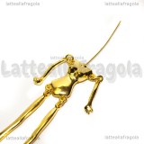 Corpo 3D bambolina in metallo dorato 75x18mm