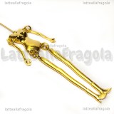 Corpo 3D bambolina in metallo dorato 75x18mm