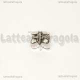 Farfalla foro largo in metallo silver plated 11x9mm