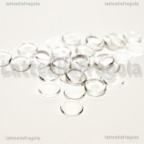 5 Cabochon in vetro trasparente tondo effetto lente 8mm