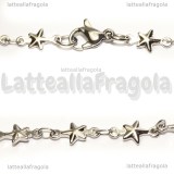 Bracciale 19cm in Acciaio Inox maglia Stelle 5mm